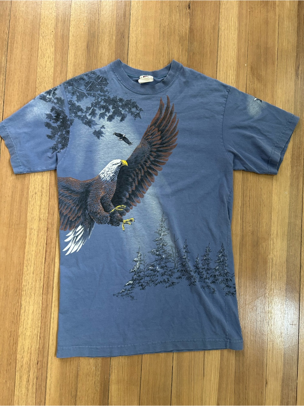 Vtg USA Art Unlimited Sportswear Eagle Shirt M Wraparound Nature Graphic 90s USA